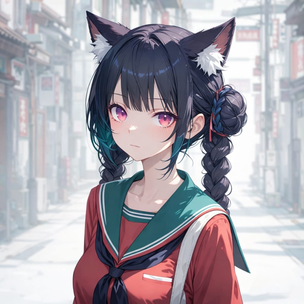 黒猫メイドのオンとオフ
