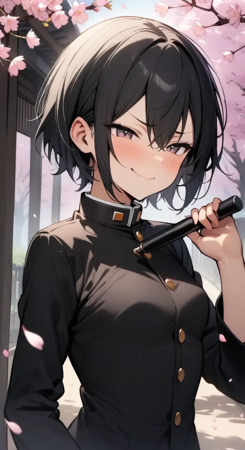 男装女子生徒の卒業