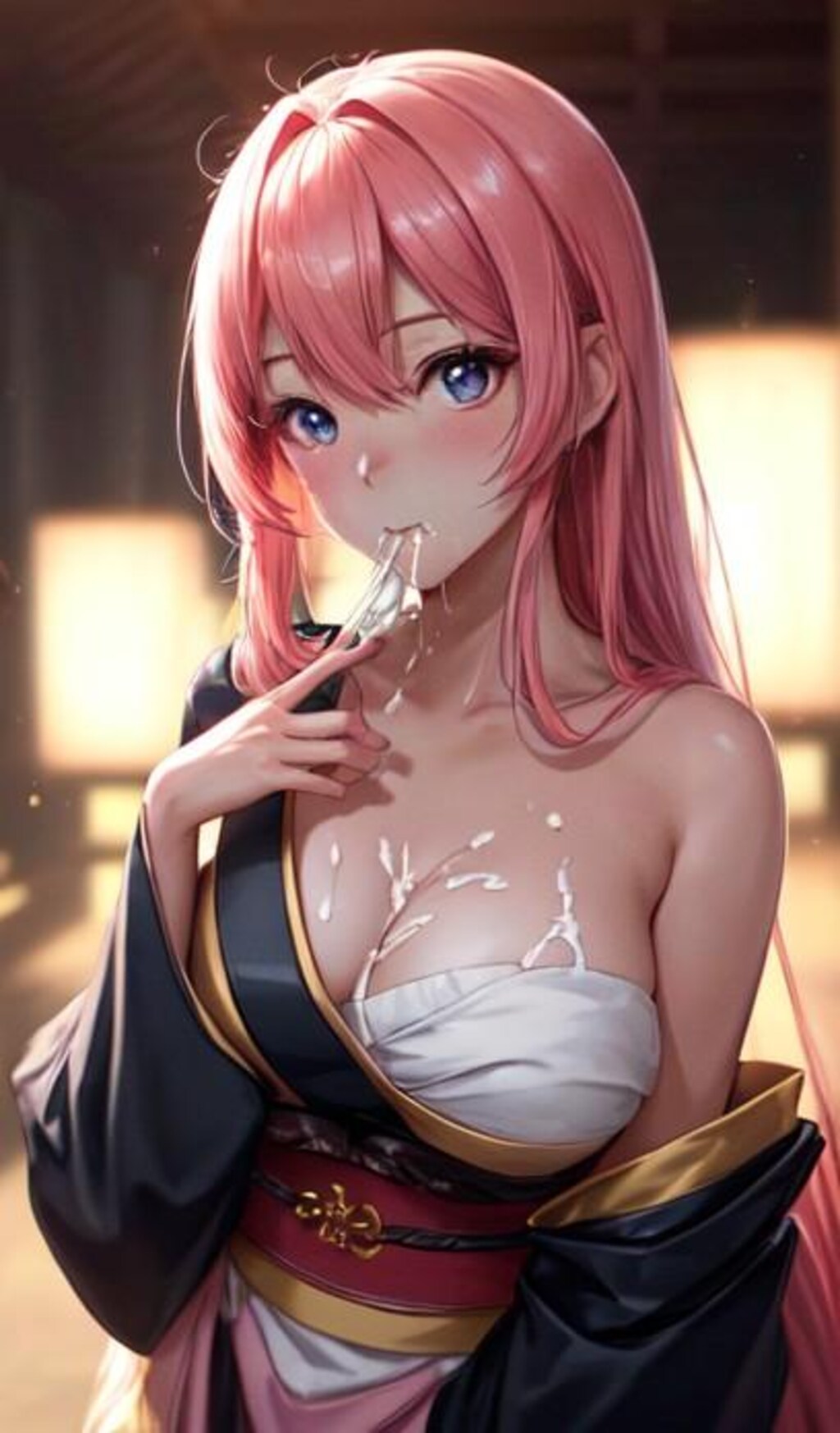 くわえている女の子