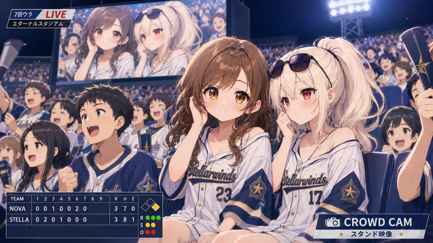 ひな＆りお、まさかの球場ビジョンデビュー⚾✨