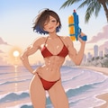 海なのではしゃぐ 4枚目