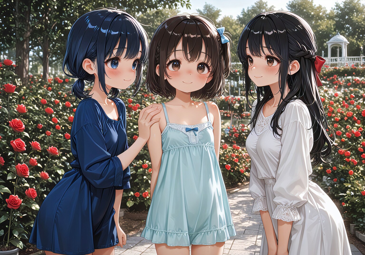 花園に集う三人