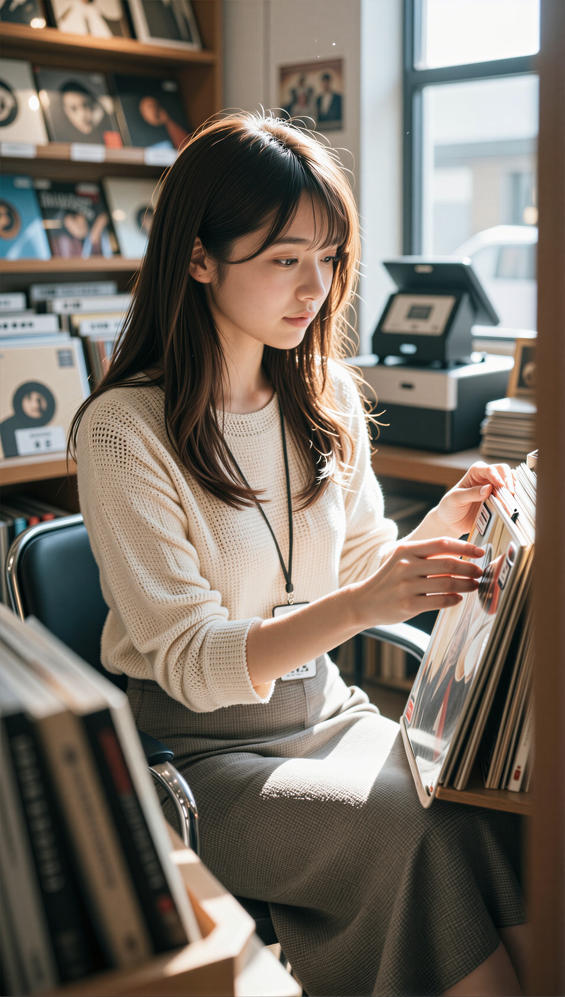 レコード店の店員