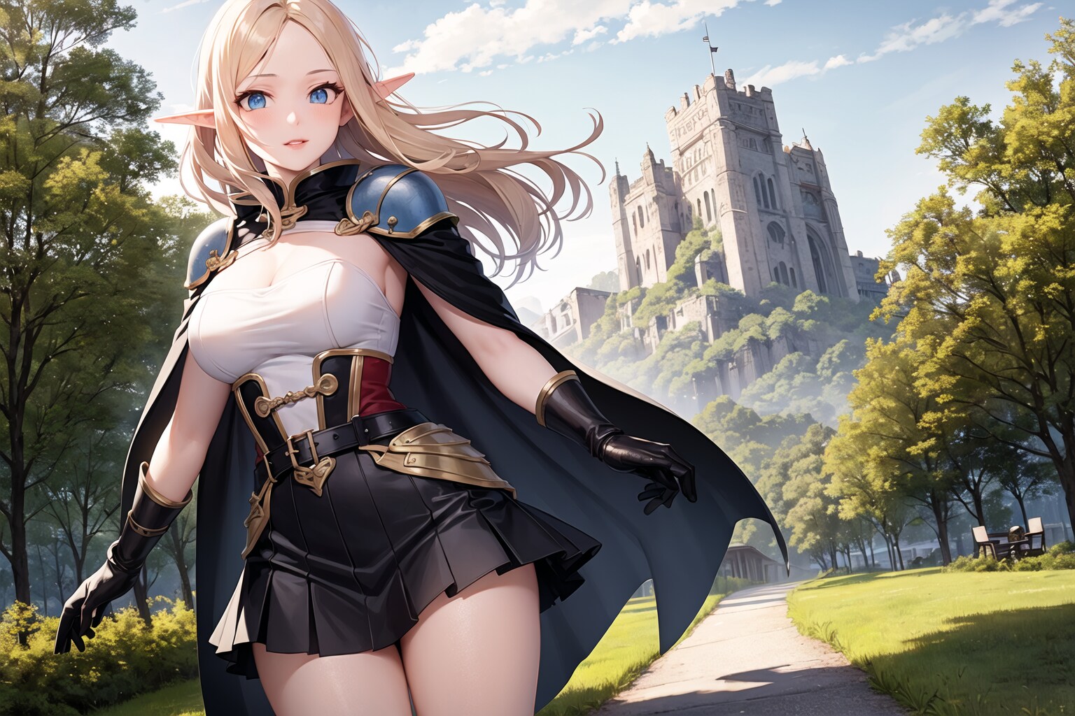 お散歩中のエルフ姉さん
