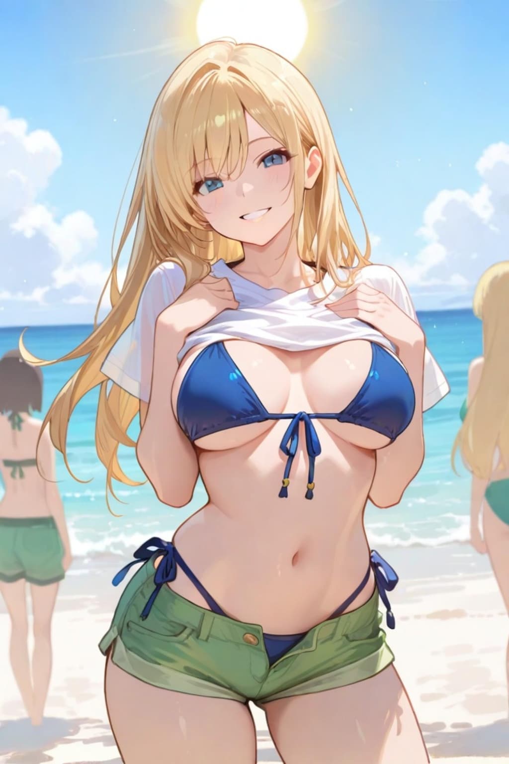 ビーチの金髪ちゃん