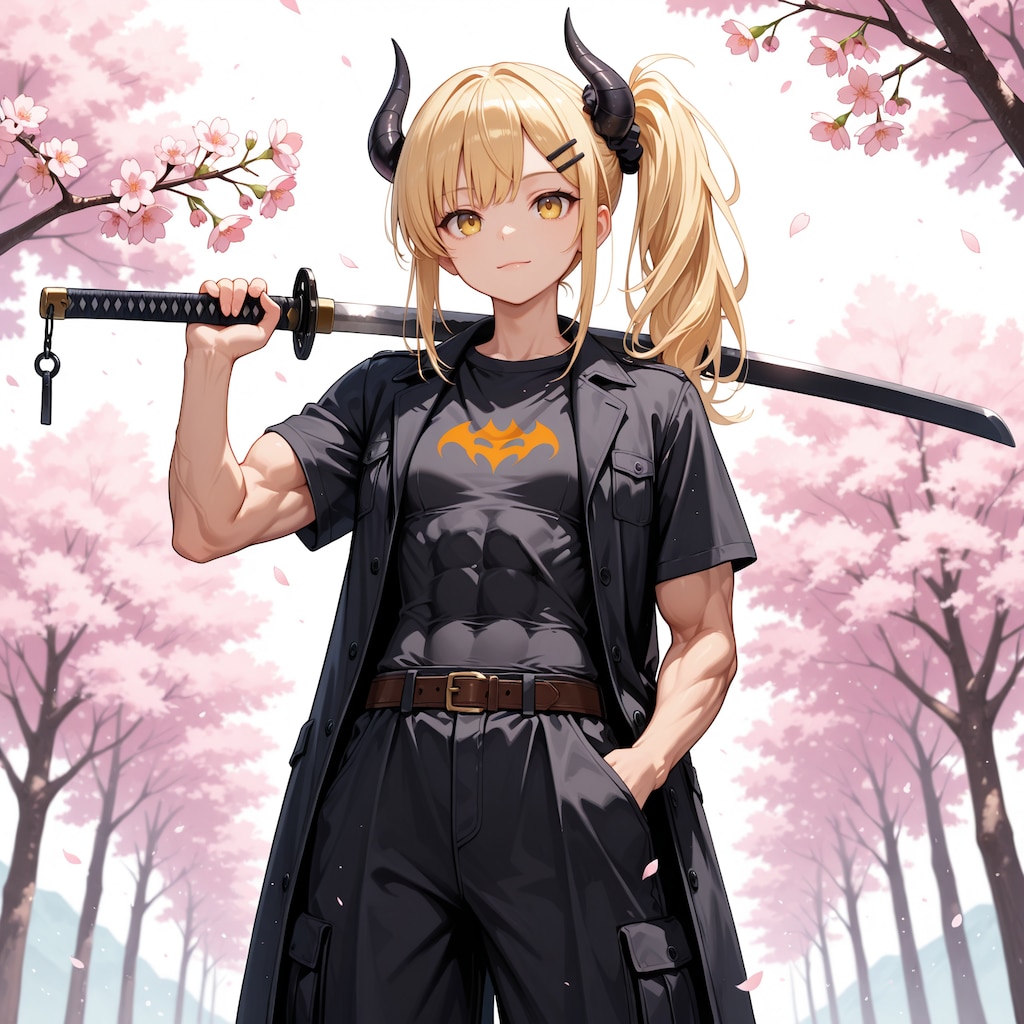 桜と女鬼高生さん