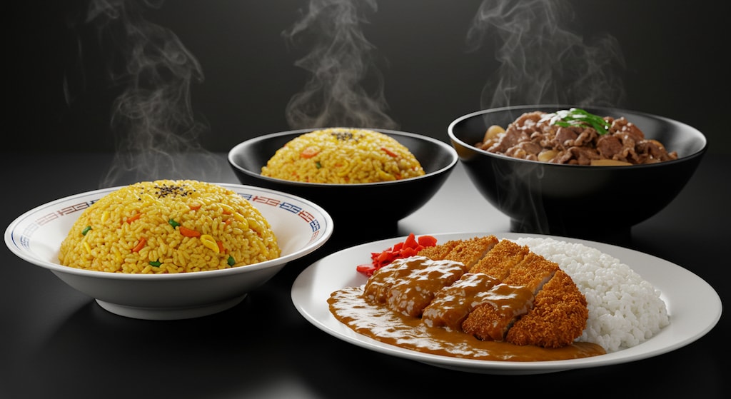 摩訶不思議食堂のがっつり米飯セット