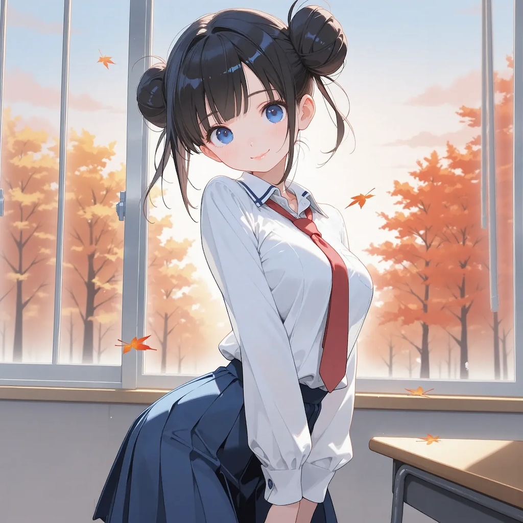 お団子少女着替え中