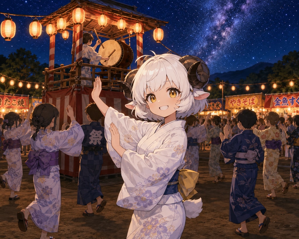 盆踊りを踊るメイちゃん♡