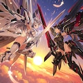 夕日の下で天使VS悪魔 10枚目
