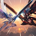 夕日の下で天使VS悪魔 11枚目
