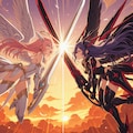 夕日の下で天使VS悪魔 6枚目