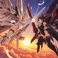 夕日の下で天使VS悪魔 4枚目