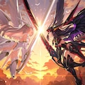 夕日の下で天使VS悪魔 12枚目