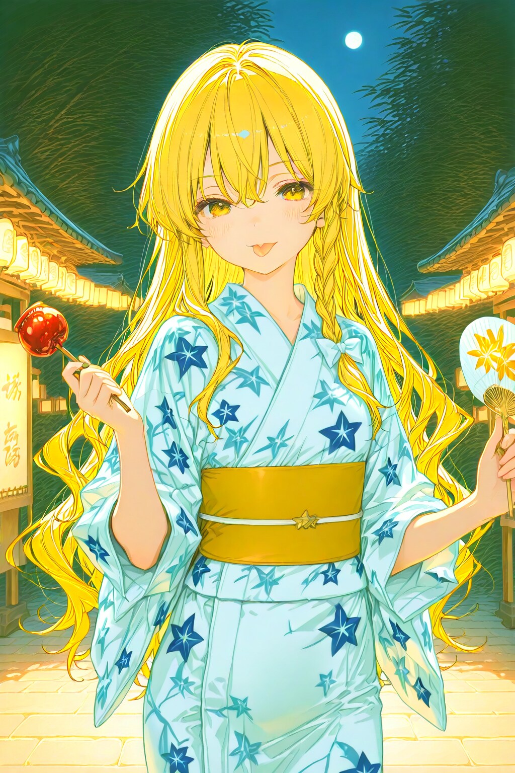 浴衣魔理沙の縁日巡り | の人気AIイラスト・グラビア