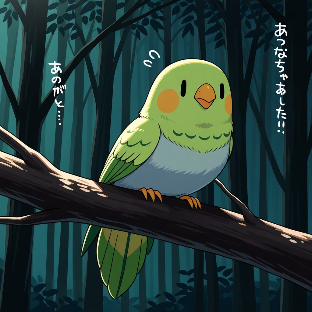 森の危機を感じ取ったインコ