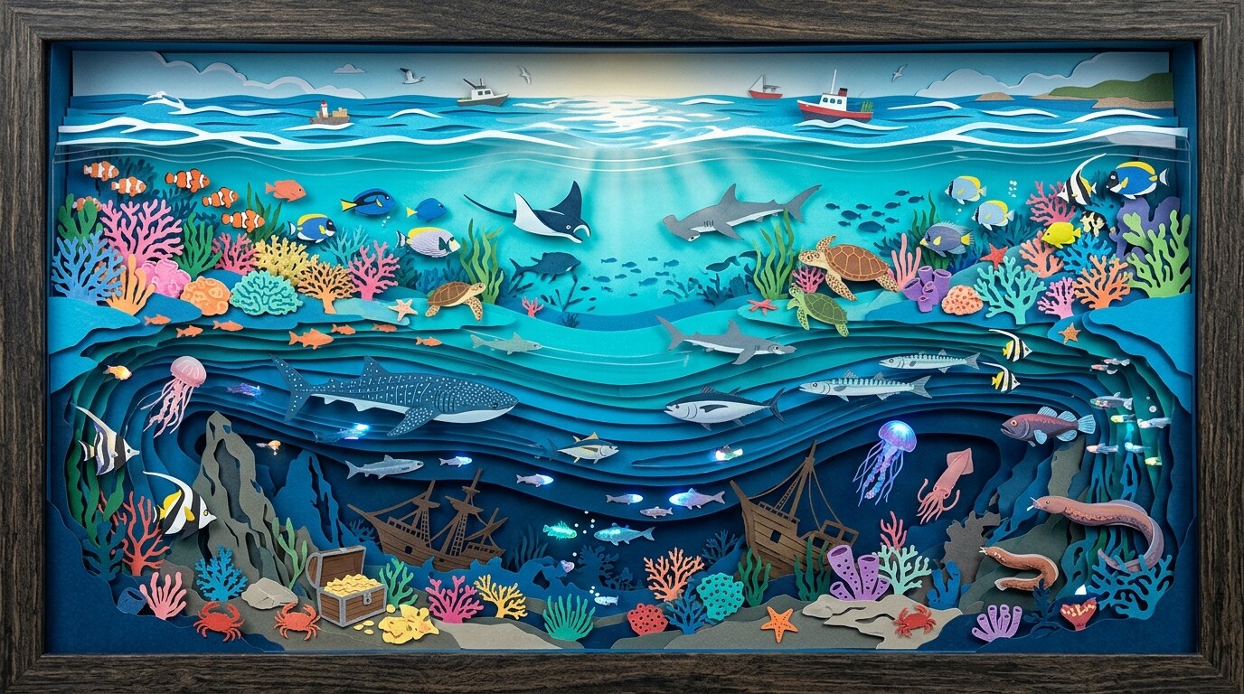 豊かな海の生態系 Rich marine ecosystem | の人気AIイラスト・グラビア