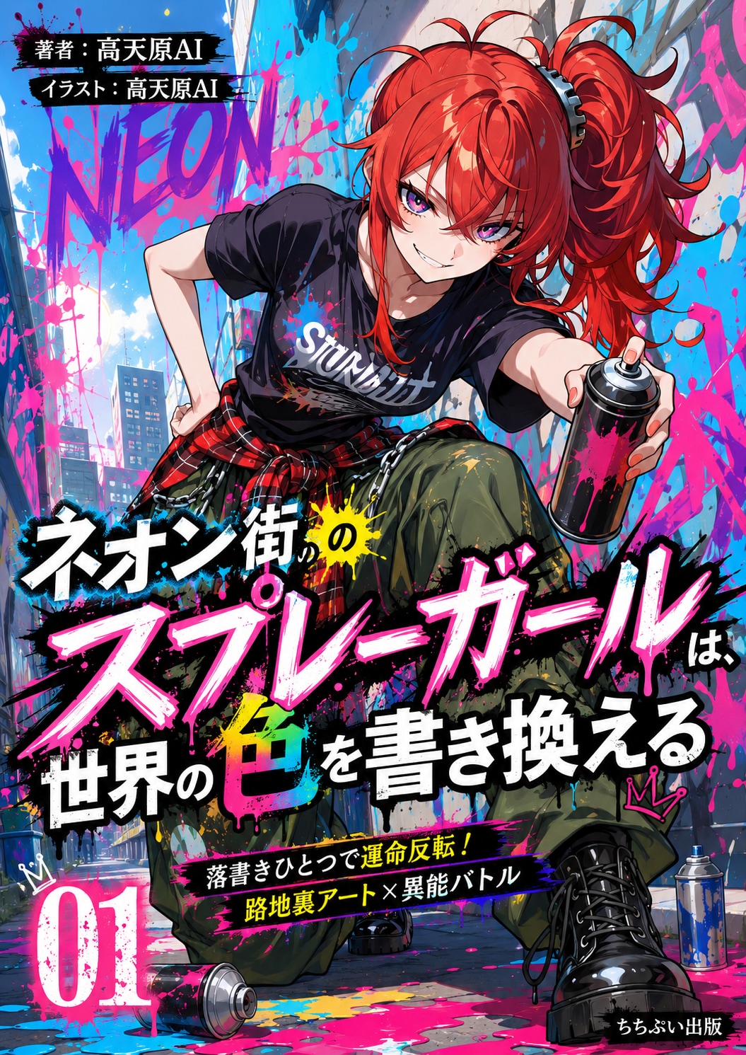 架空ラノベ：ネオン街のスプレーガールは世界の色を書き換える | の人気AIイラスト・グラビア
