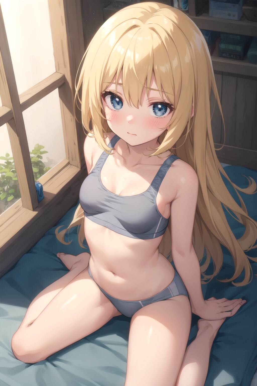 グレー下着の金髪ちゃん