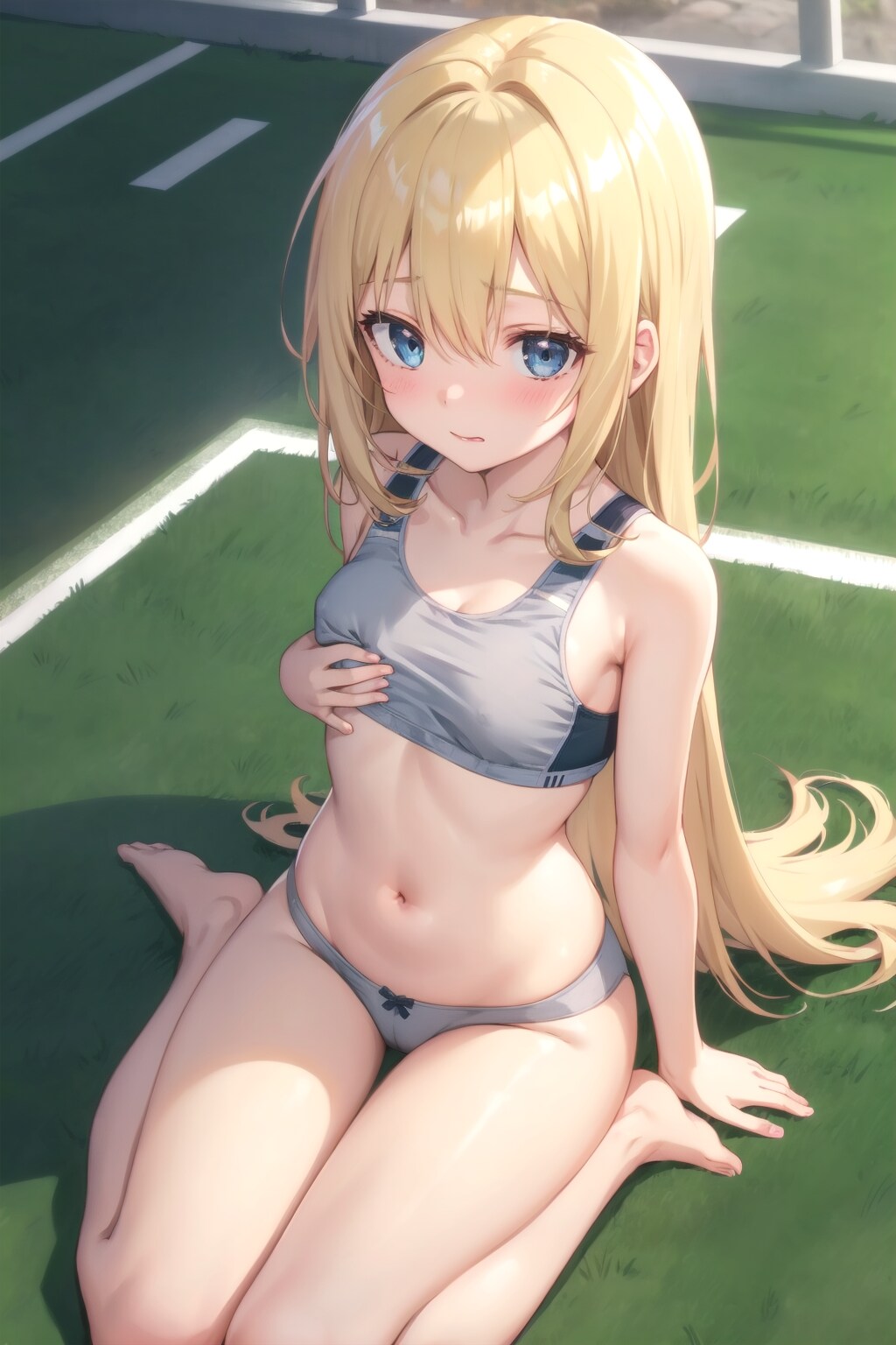 グレー下着の金髪ちゃん