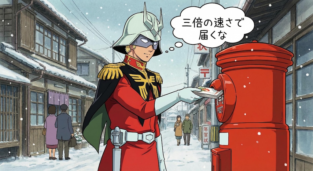 赤いので三倍速く届くと思っているシャア