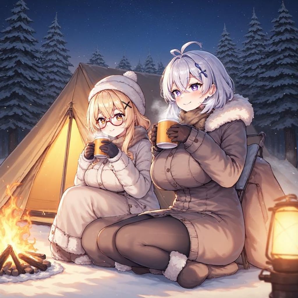 冬のレジャーを楽しむ4人