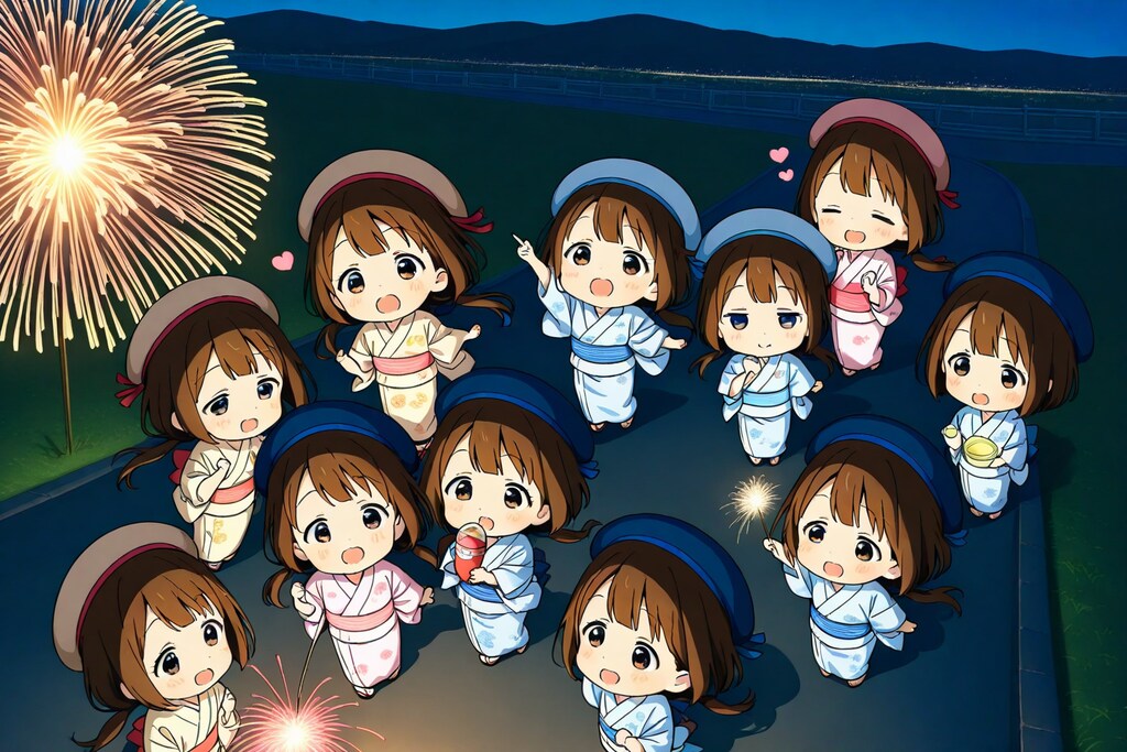 やはり、スカートが普通に浴衣へ。