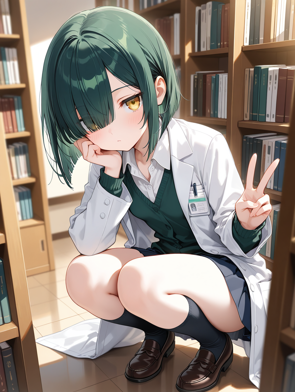 しゃがみ✌科学部の先輩 #榊原朔