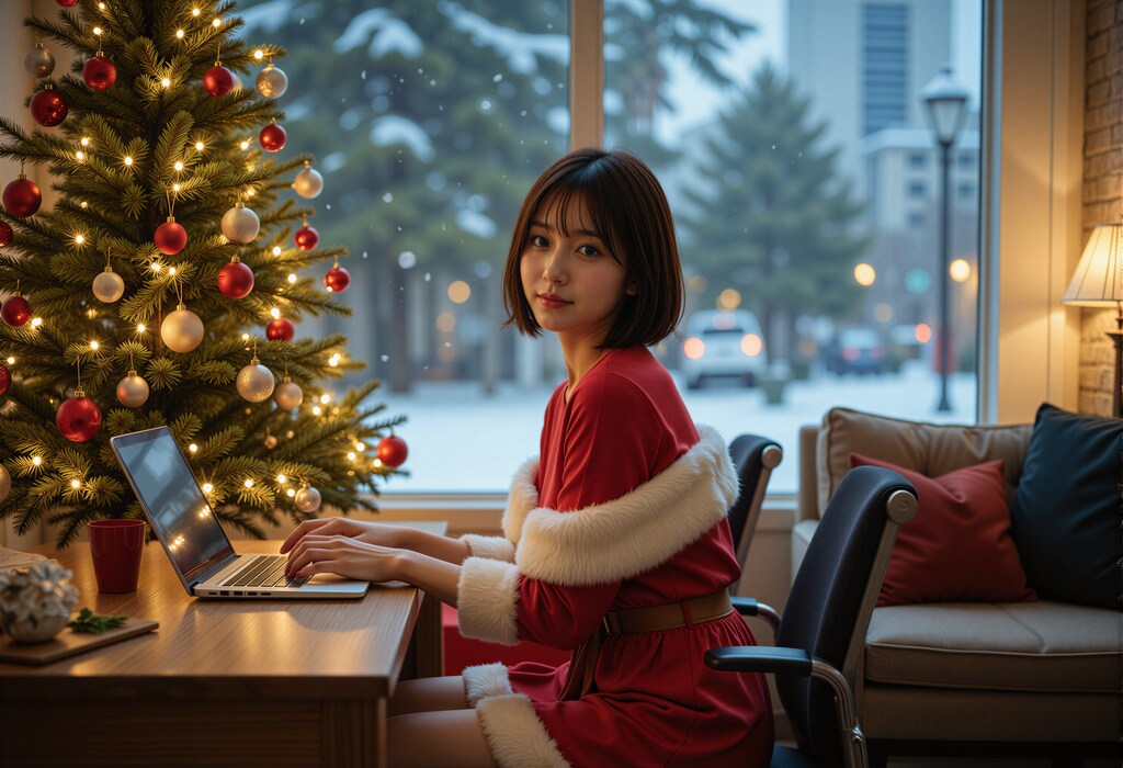 サンタコスでお仕事