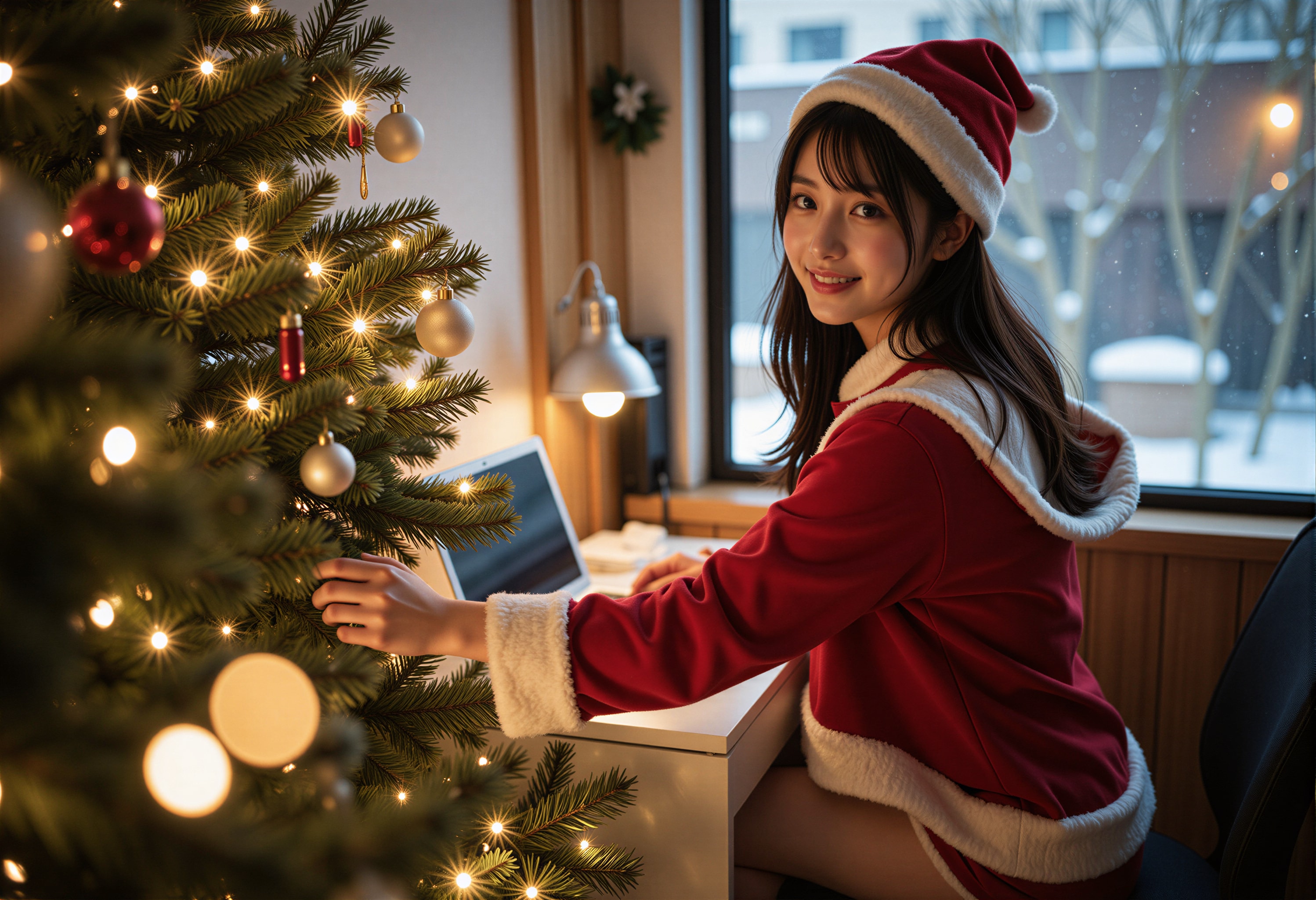 サンタコスでお仕事 | の人気AIイラスト・グラビア