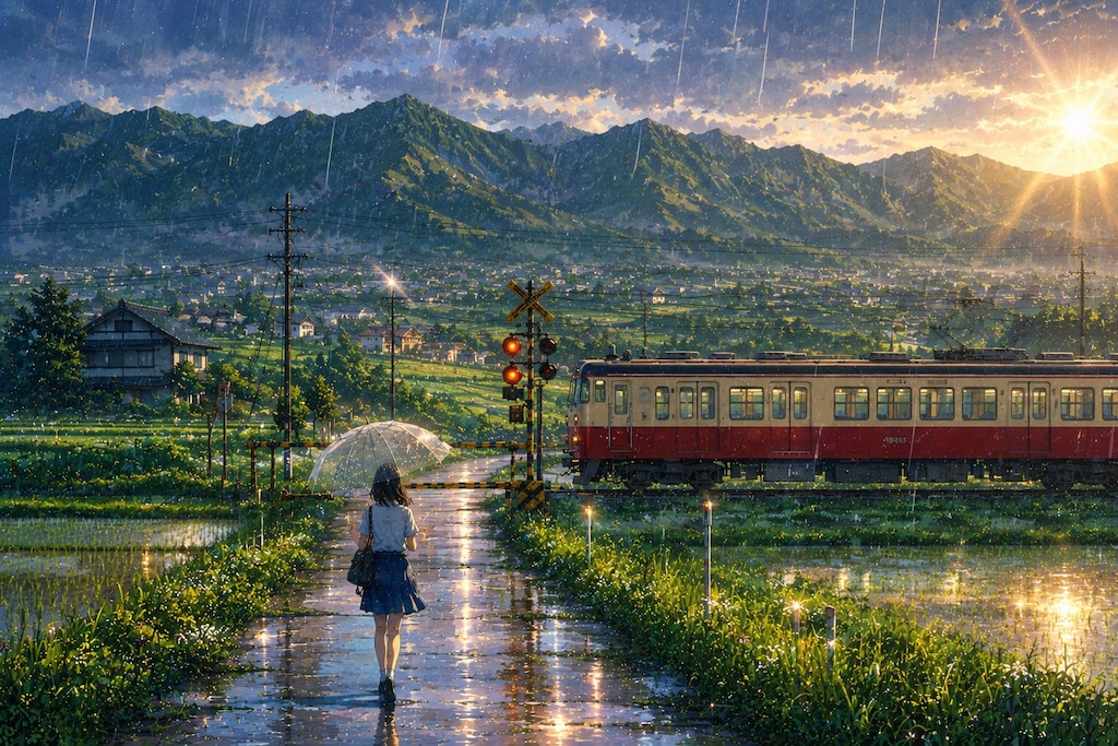 夕立の帰り道