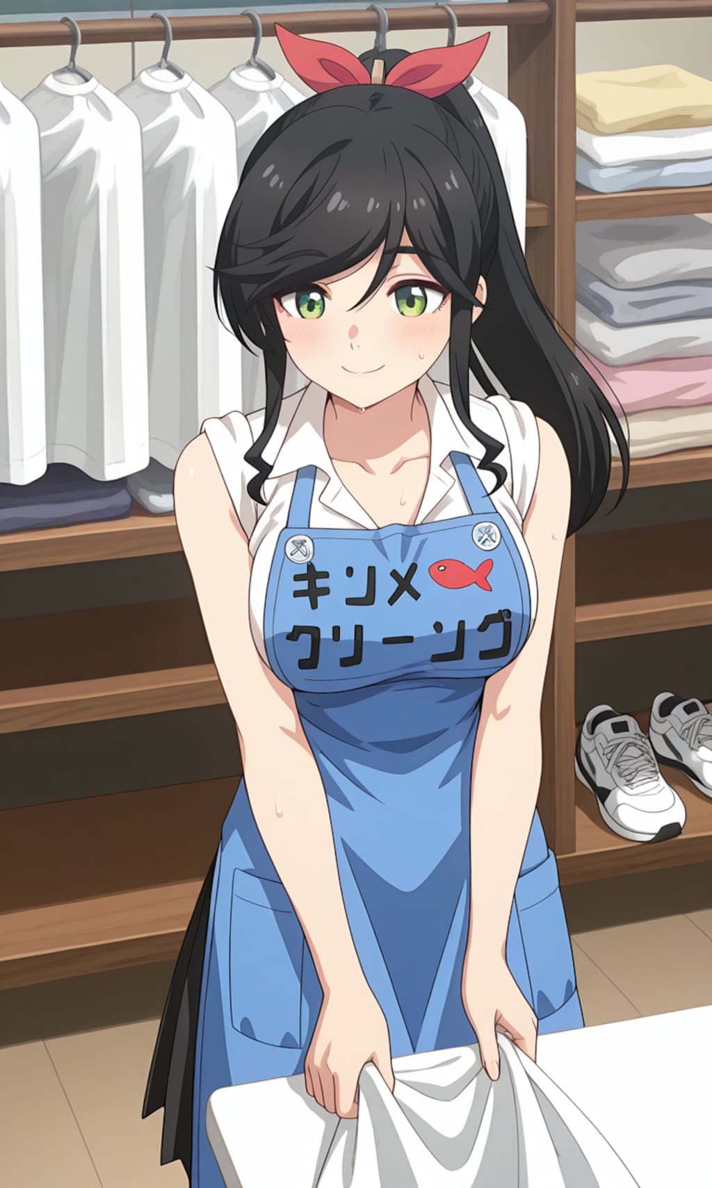 9月29日クリーニングの日なわけでPixAI生成で金目さん🧺❤️