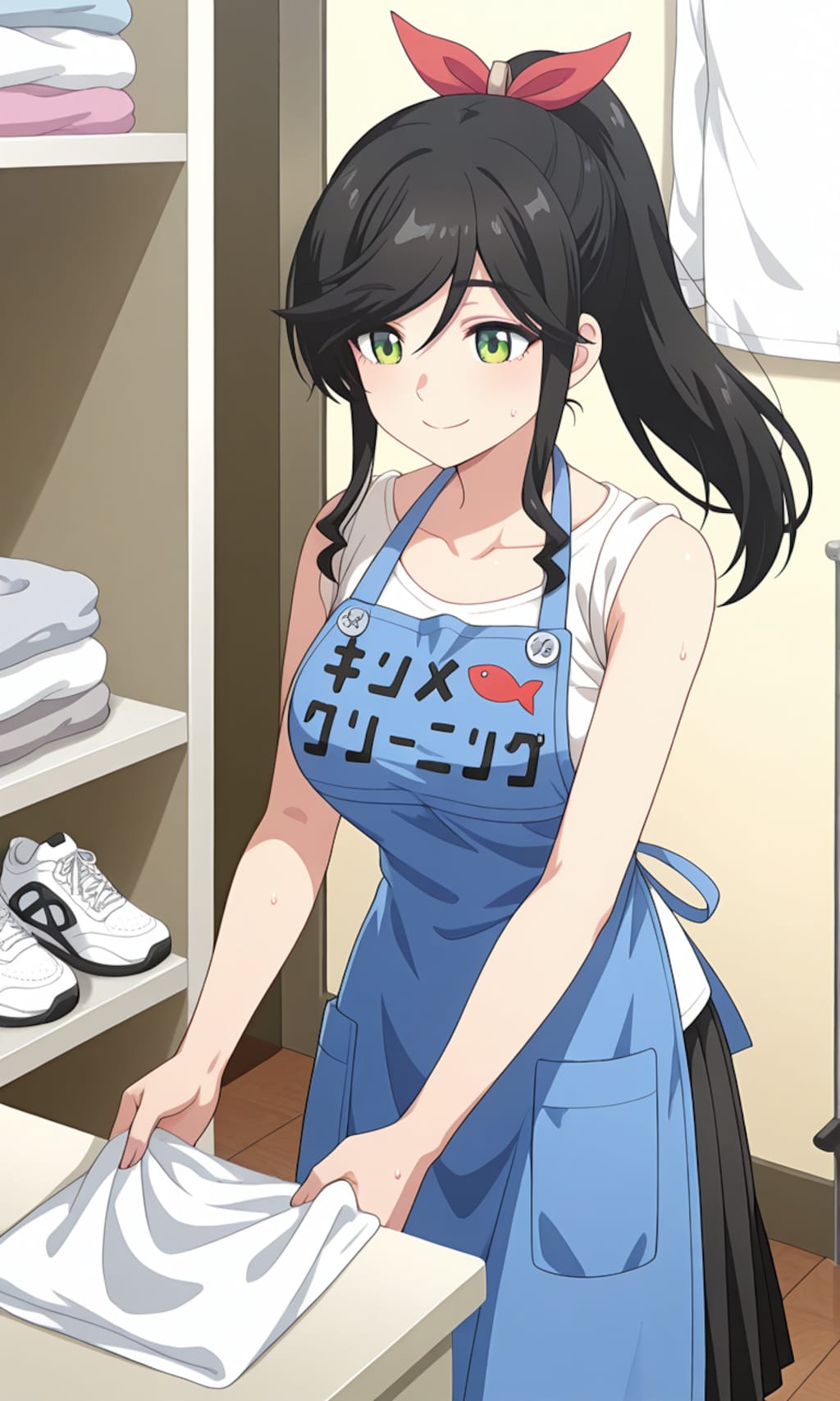 9月29日クリーニングの日なわけでPixAI生成で金目さん🧺❤️