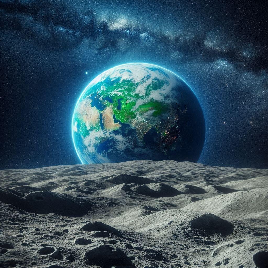 月から望む地球