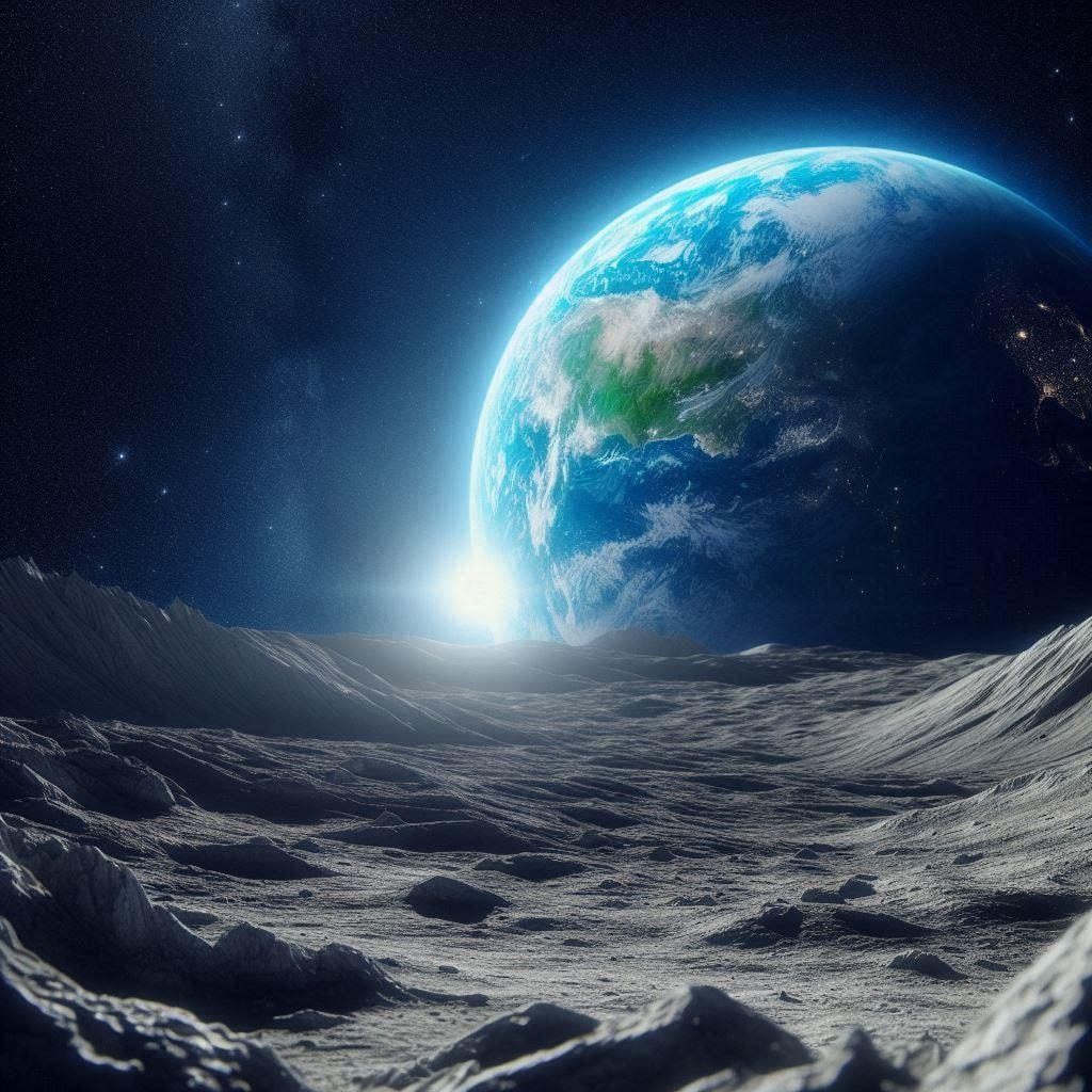 月から望む地球