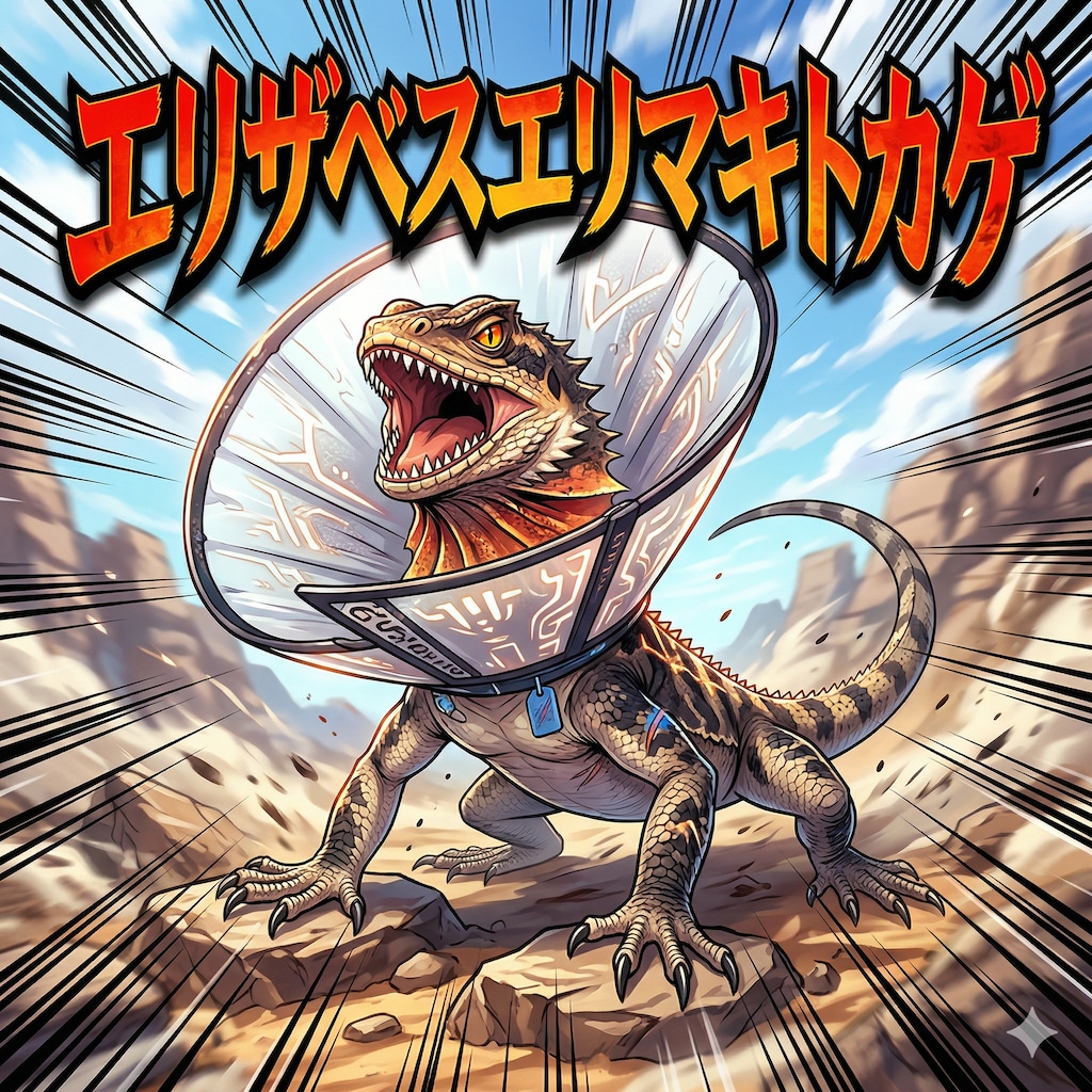 [がぞうどうぞ]エリザベスエリマキトカゲ