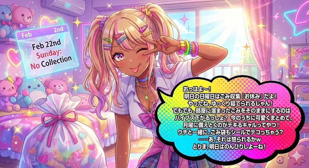 ゴミの日を教えてくれるタスク