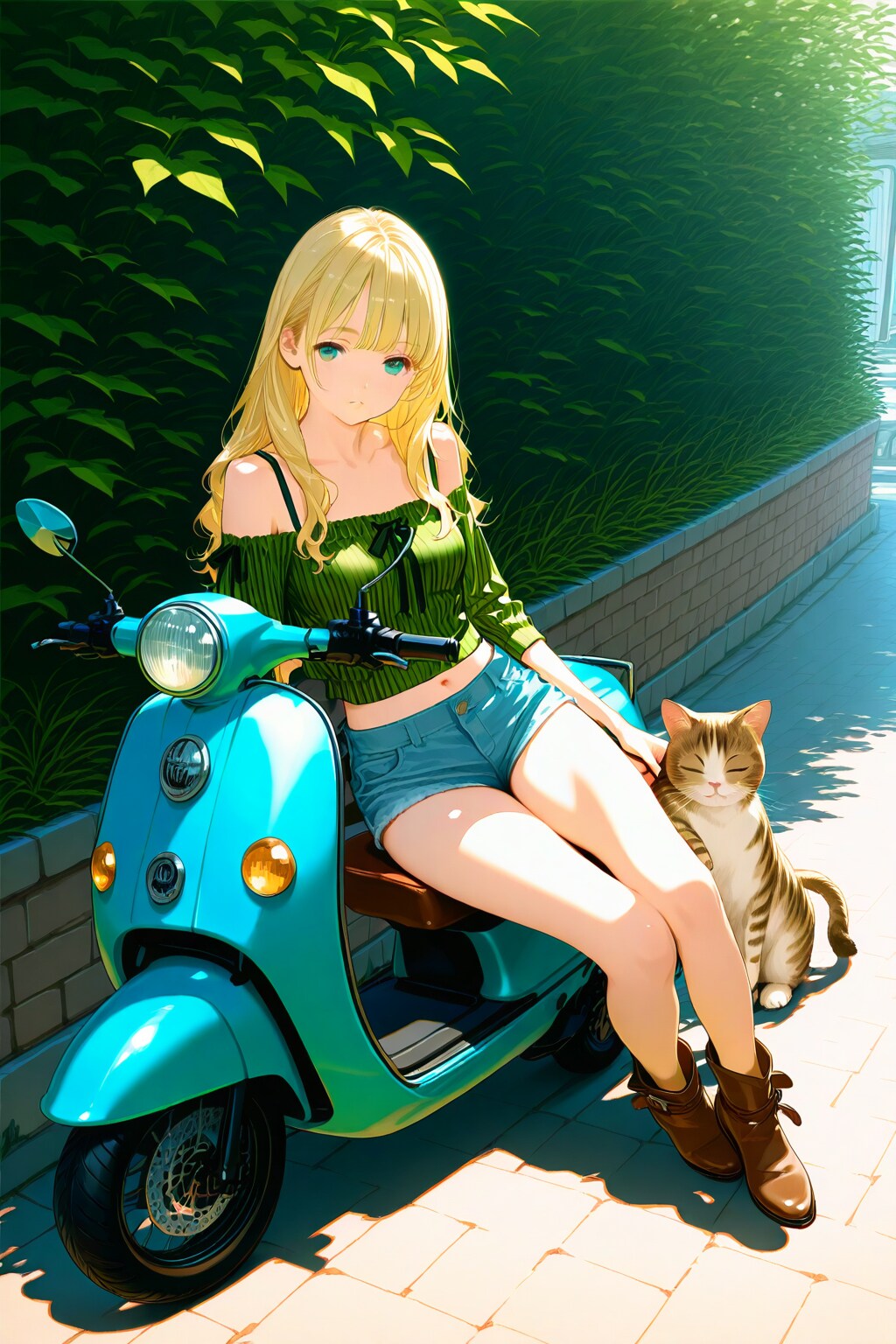 彼女とスクーターと猫