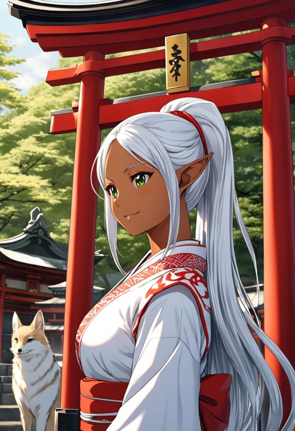 巫女ダークエルフさん