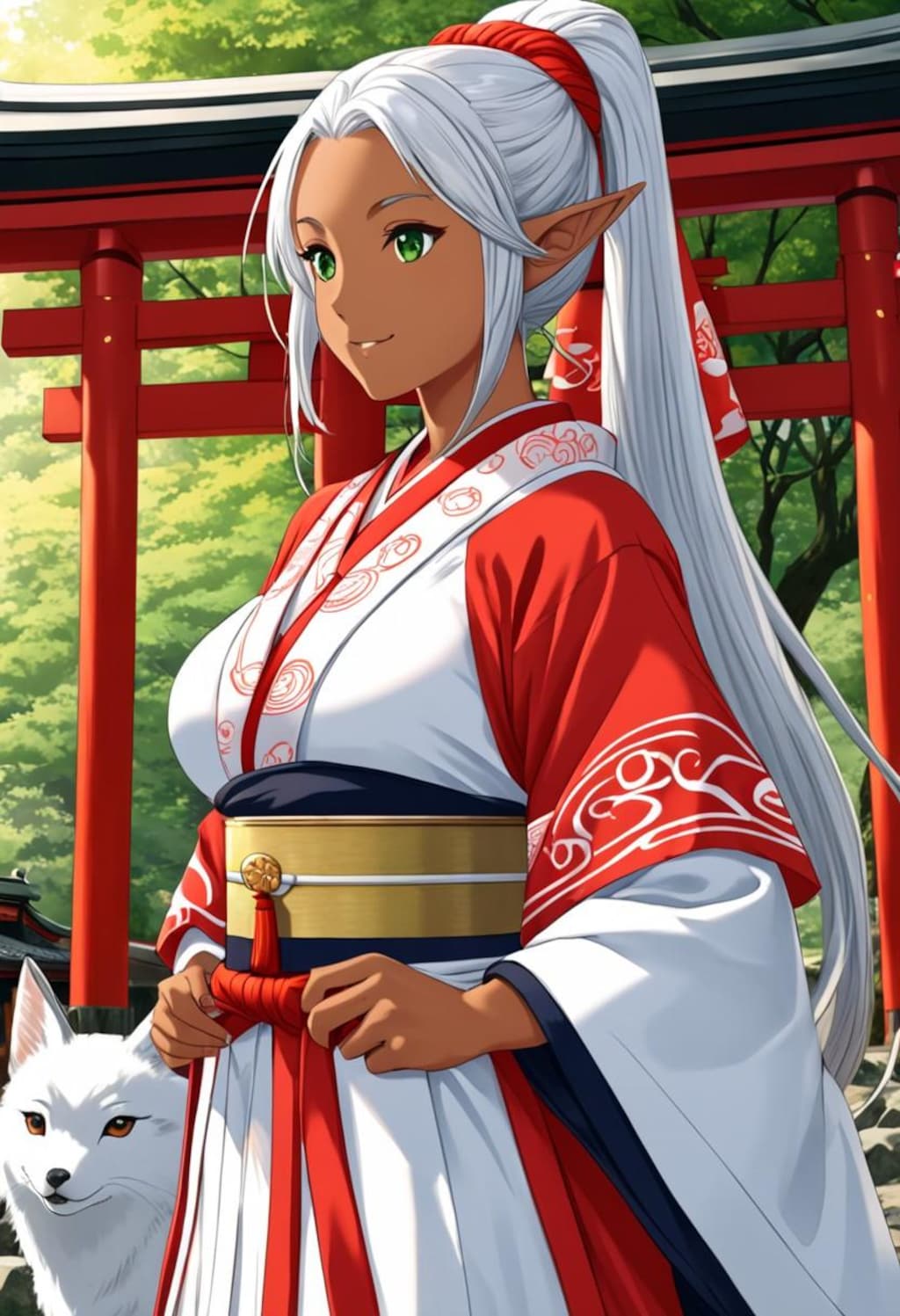 巫女ダークエルフさん