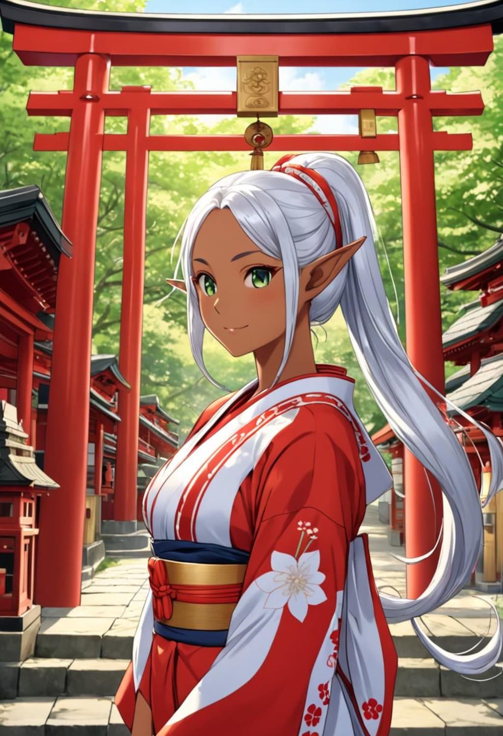 巫女ダークエルフさん