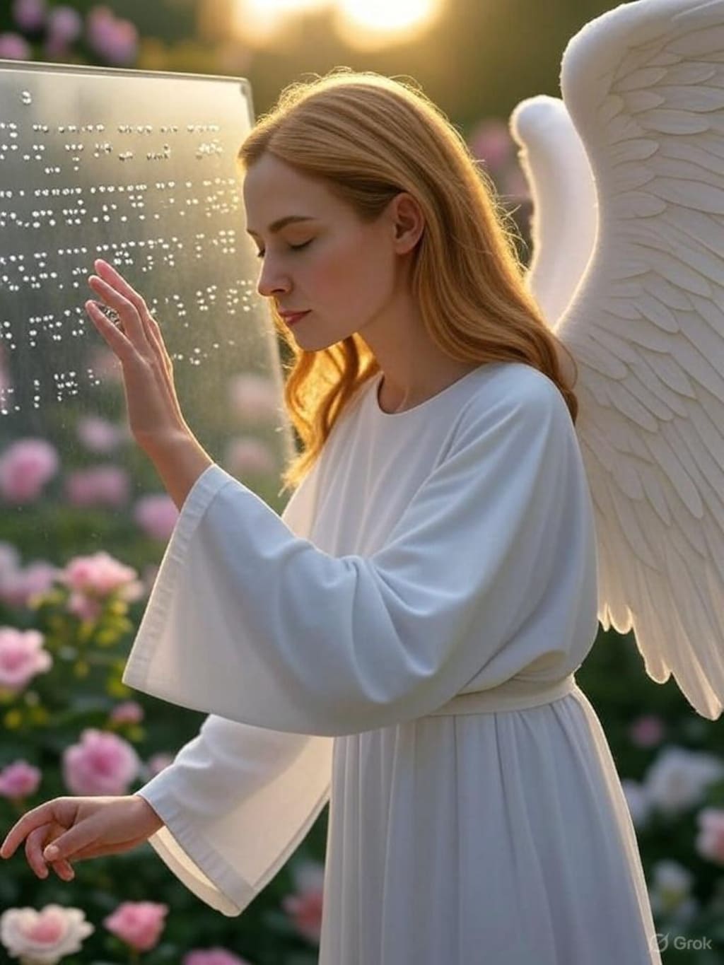 点字を読む天使