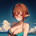 海辺の眼鏡エルフさん 6枚目