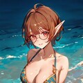 海辺の眼鏡エルフさん 5枚目