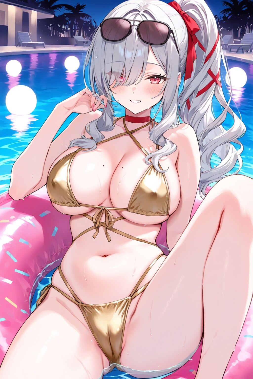 夜のプール