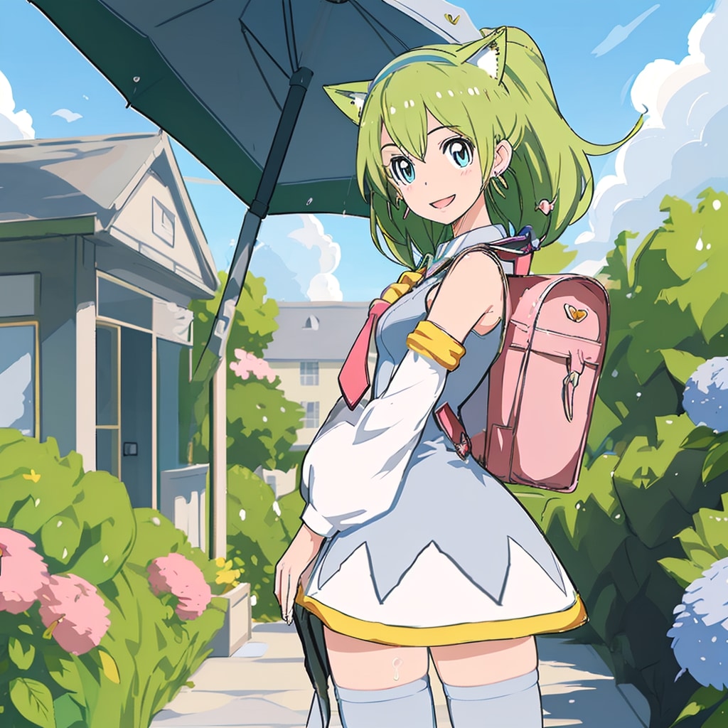 日傘？雨傘なのに笑