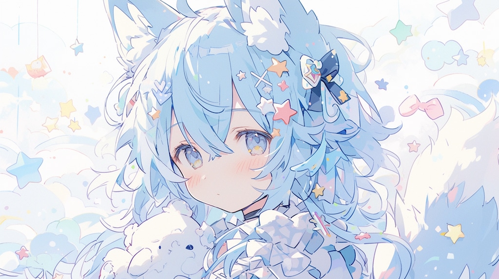 星降る夜の狐少女と夢のぬいぐるみ