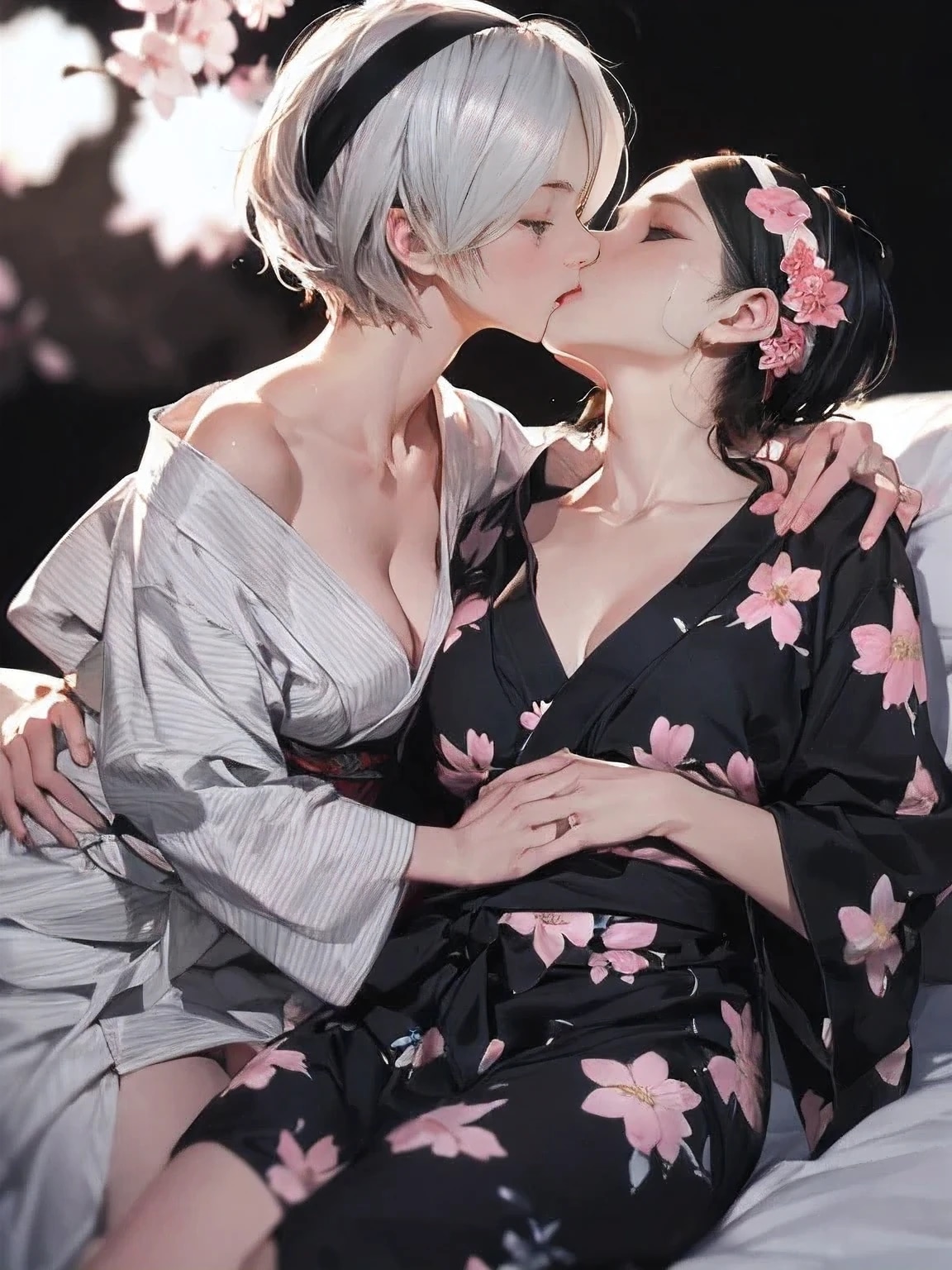 夜桜下でのひととき