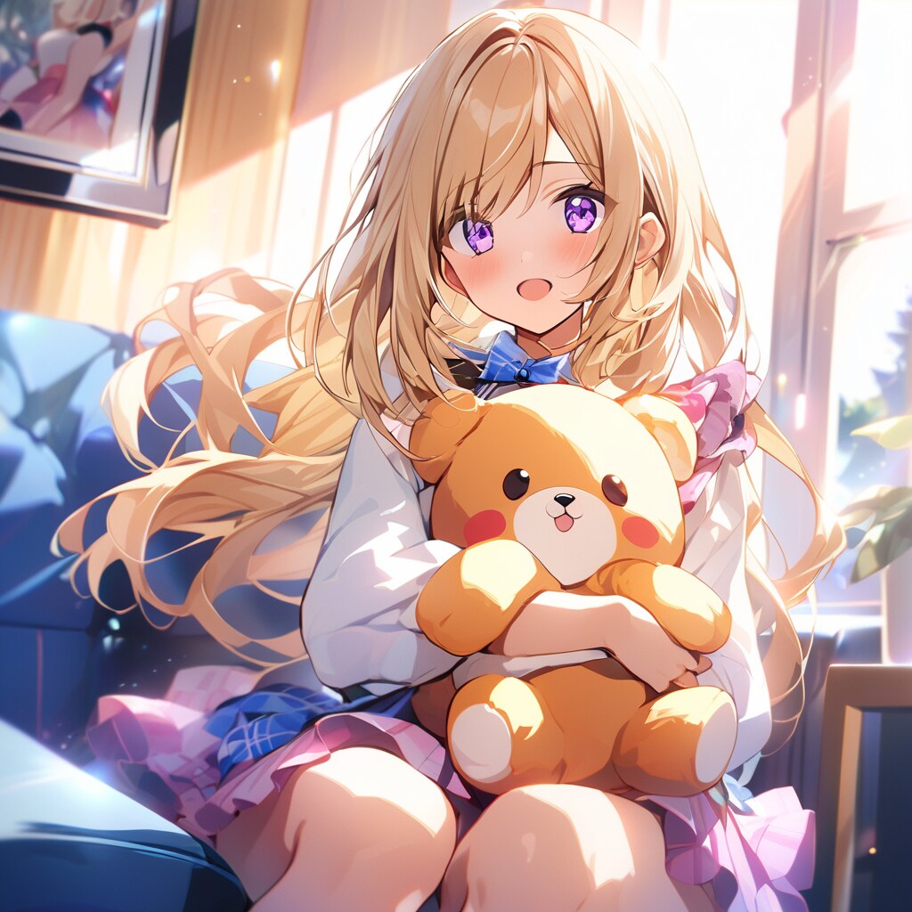 金髪アイドルとぬいぐるみ | の人気AIイラスト・グラビア