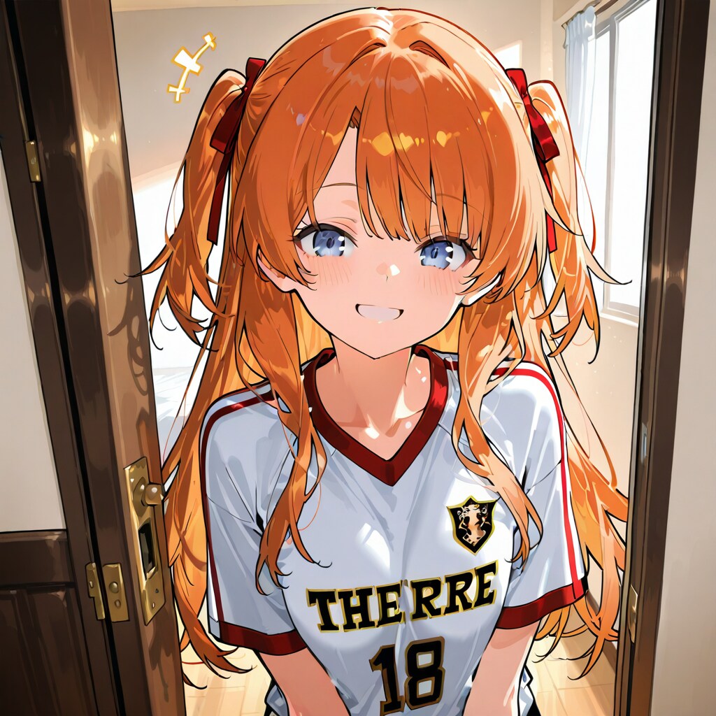 部屋でにっこり